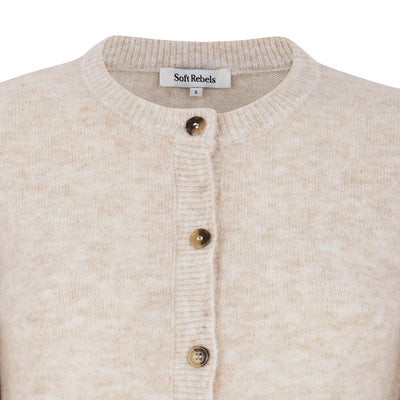 Soft Rebels Allison O-neck Cardigan knit Knitwear 044 Whitecap Gray
