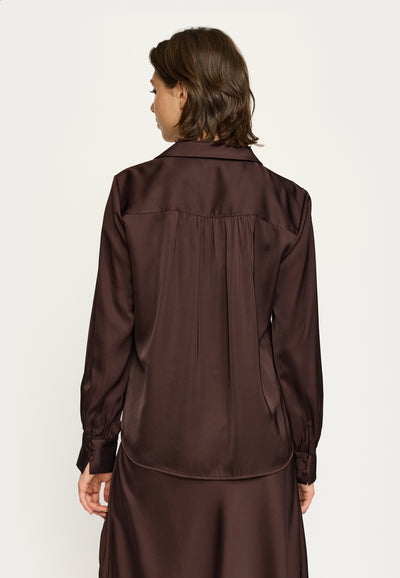 Soft Rebels SRAbia LS Blouse Shirts & Blouse 664 Coffee Bean