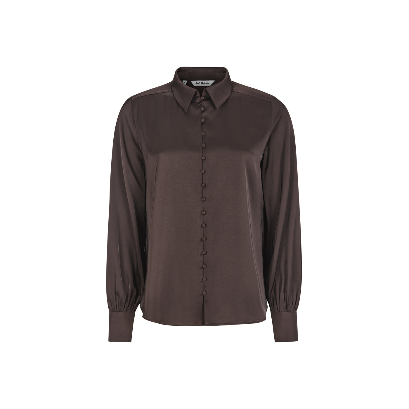 Soft Rebels SRAbia LS Blouse Shirts & Blouse 664 Coffee Bean