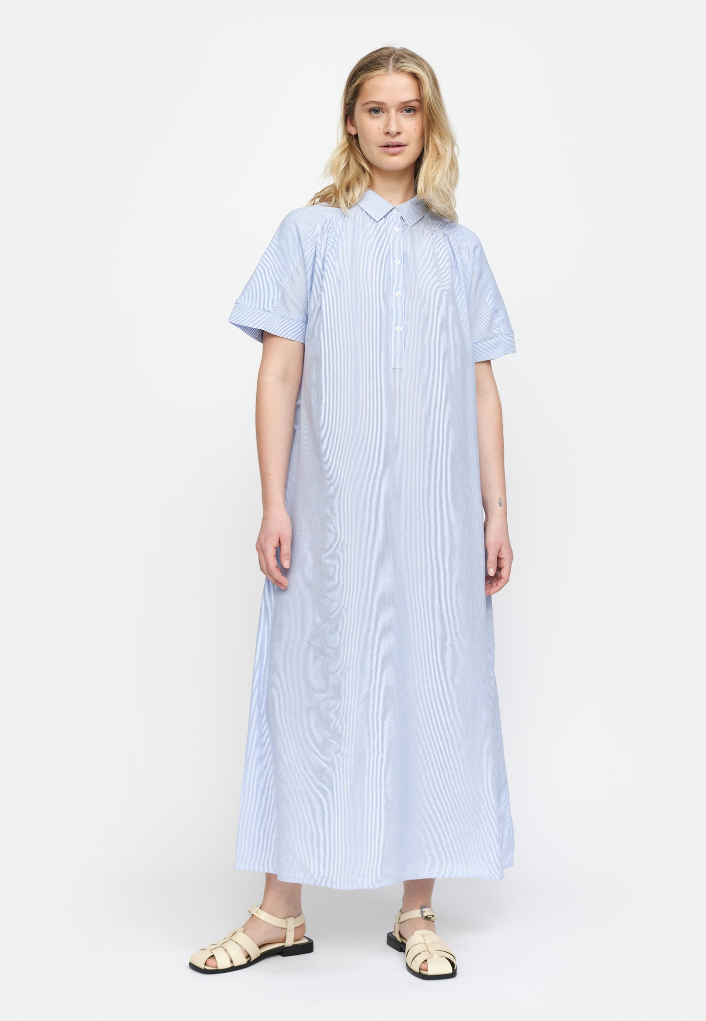 Soft Rebels   SRAdeline Midi Dress Dresses & jumpsuits 208 Mimi Stripes Amparo Blue
