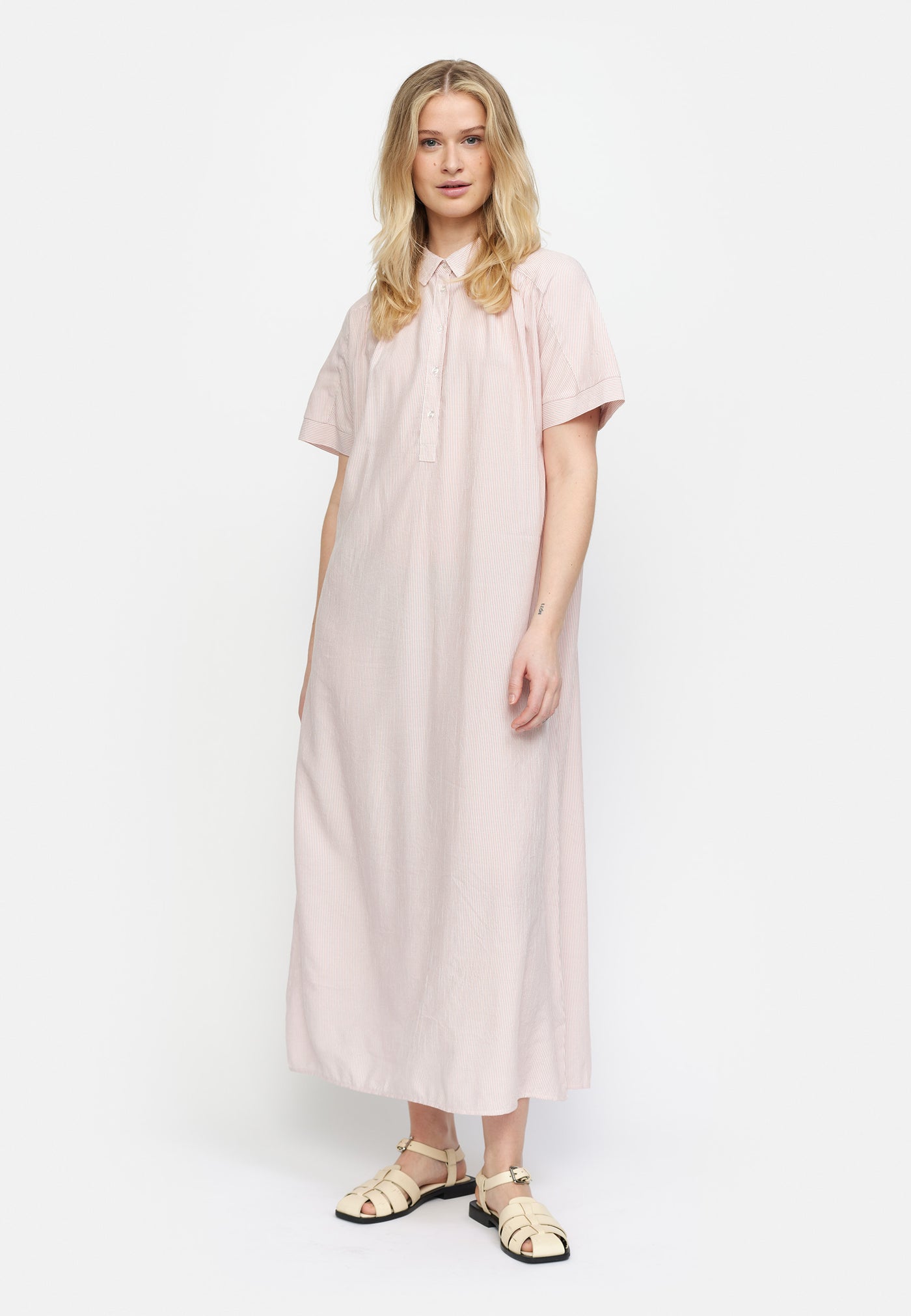 Soft Rebels   SRAdeline Midi Dress Dresses & jumpsuits 209 Mimi Stripes Ash Rose