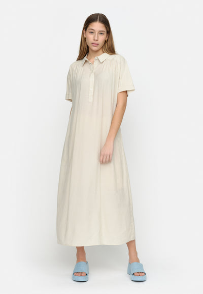 Soft Rebels   SRAdeline Midi Dress Dresses & jumpsuits 215 Mimi Stripes Olive Gray