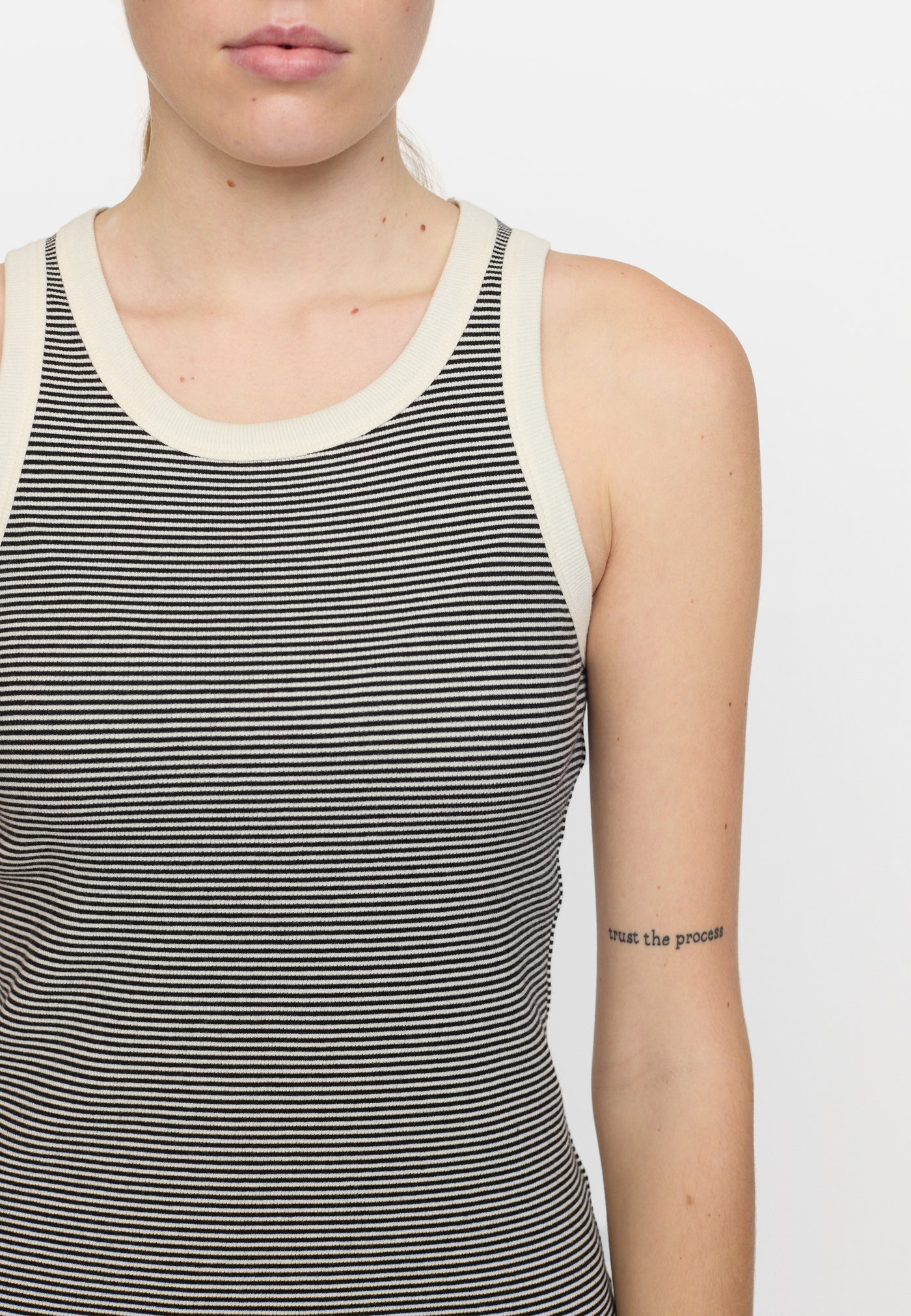 Soft Rebels SRAdelynn Tank Dress Stripe GOTS Dresses & jumpsuits 742 Stripe - 001 Black / 272 Arctic Wolf