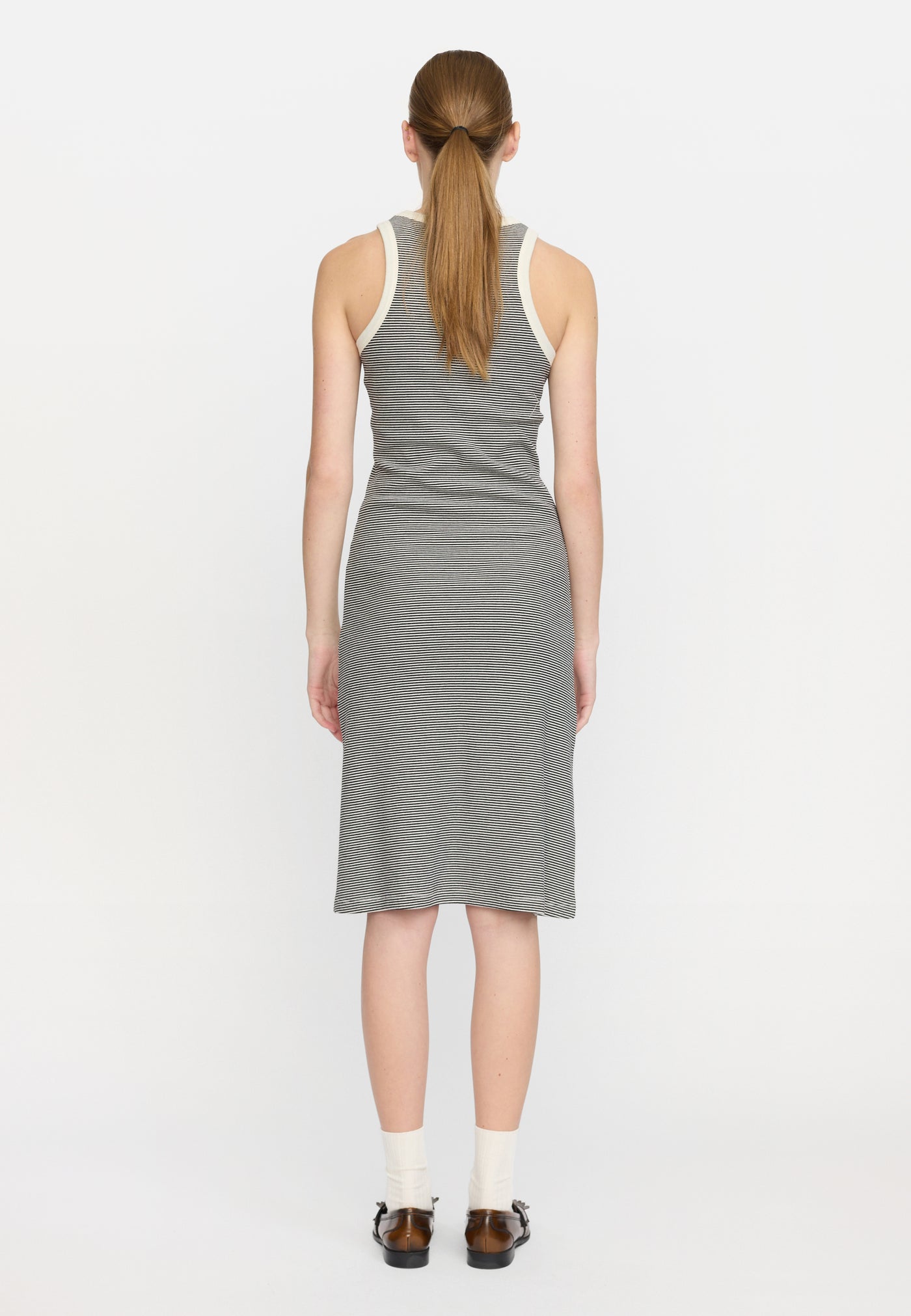 Soft Rebels SRAdelynn Tank Dress Stripe GOTS Dresses & jumpsuits 742 Stripe - 001 Black / 272 Arctic Wolf