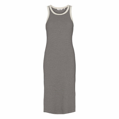 Soft Rebels SRAdelynn Tank Dress Stripe GOTS Dresses & jumpsuits 742 Stripe - 001 Black / 272 Arctic Wolf