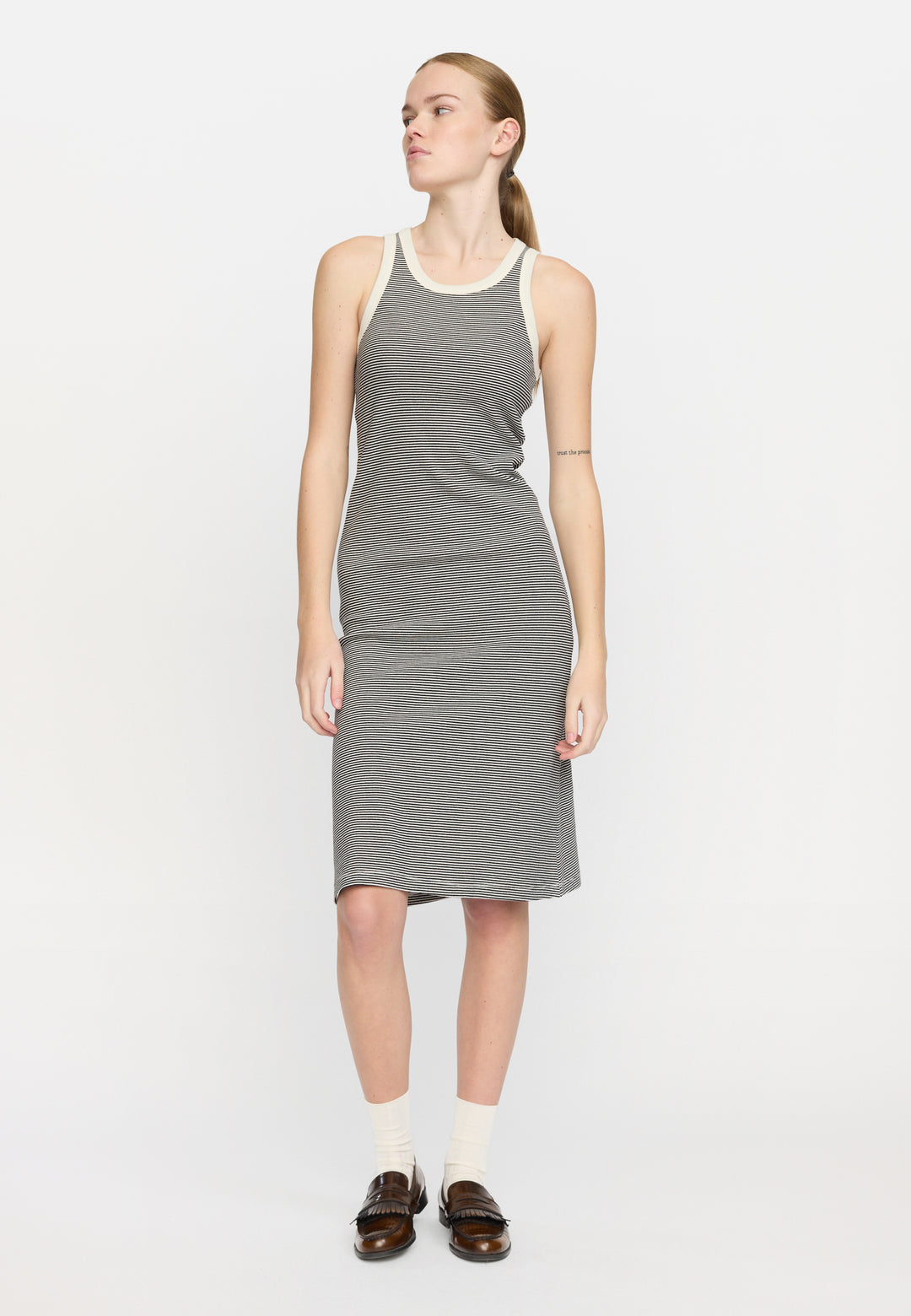 SRAdelynn Tank Dress Stripe GOTS - Stripe - 001 Black / 272
