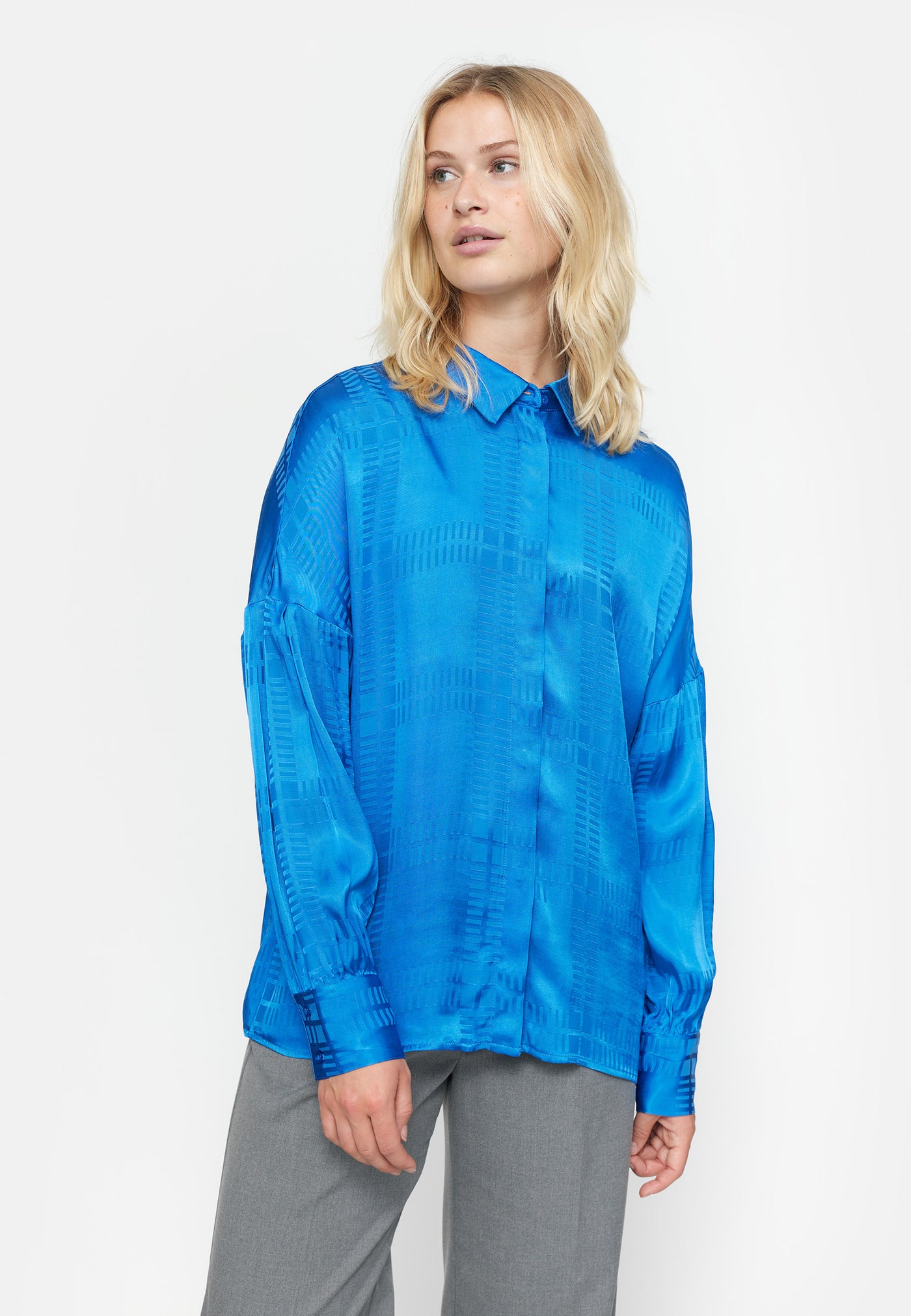 Soft Rebels SRAida Shirt Shirts & Blouse 700 Check Jacquard Strong Blue