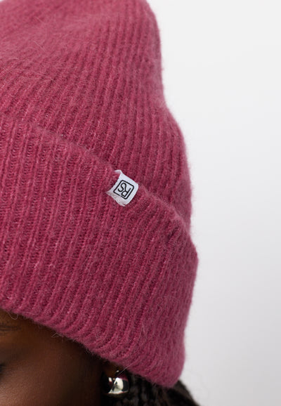 Soft Rebels SRAllison Beanie Knit Accessories 286 Rose Wine Melange