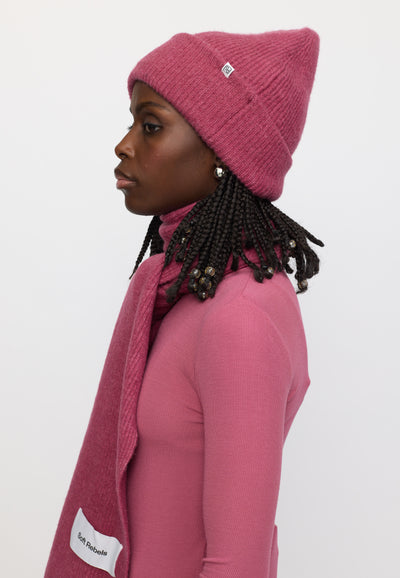 Soft Rebels SRAllison Beanie Knit Accessories 286 Rose Wine Melange