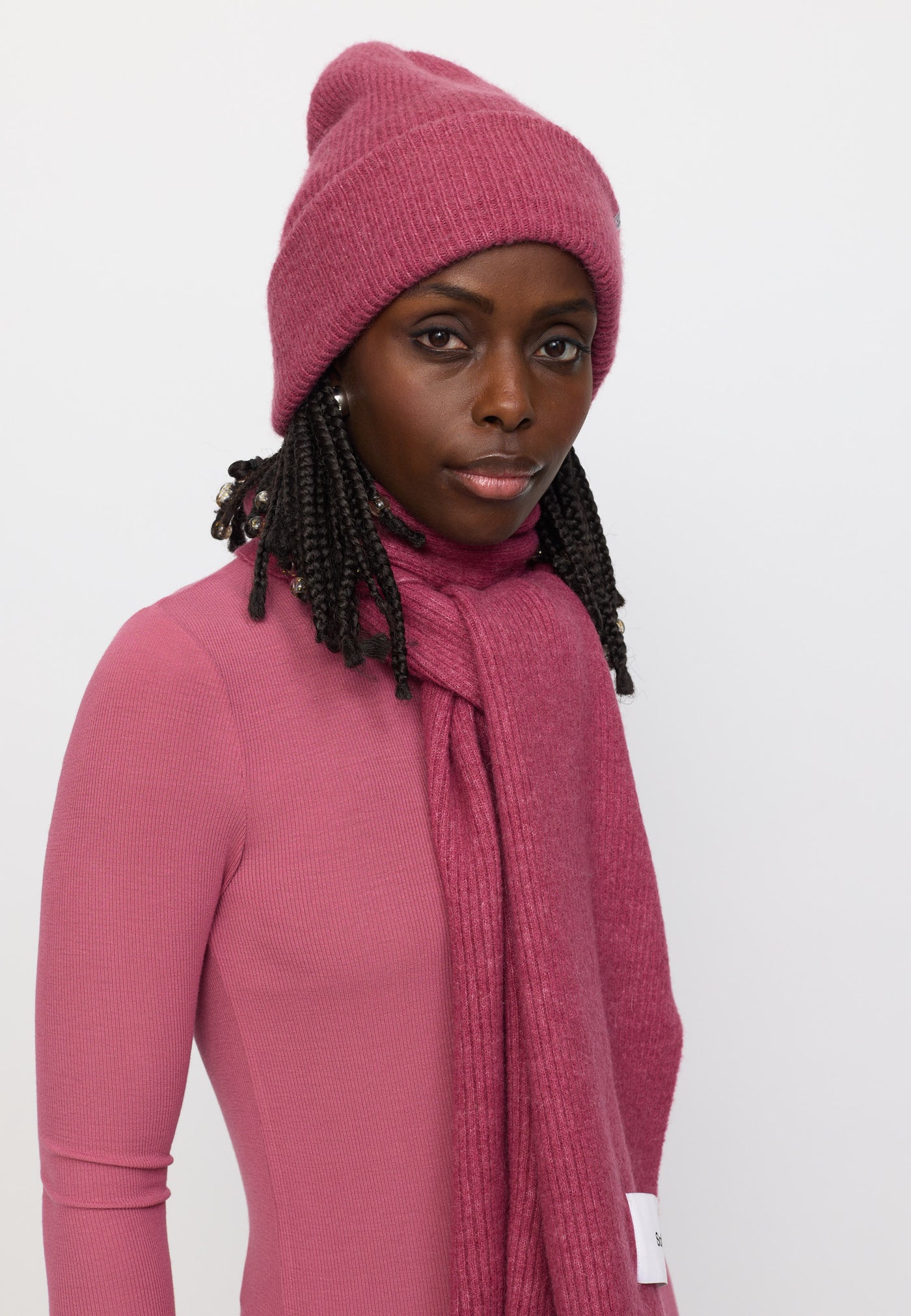 Soft Rebels SRAllison Beanie Knit Accessories 286 Rose Wine Melange