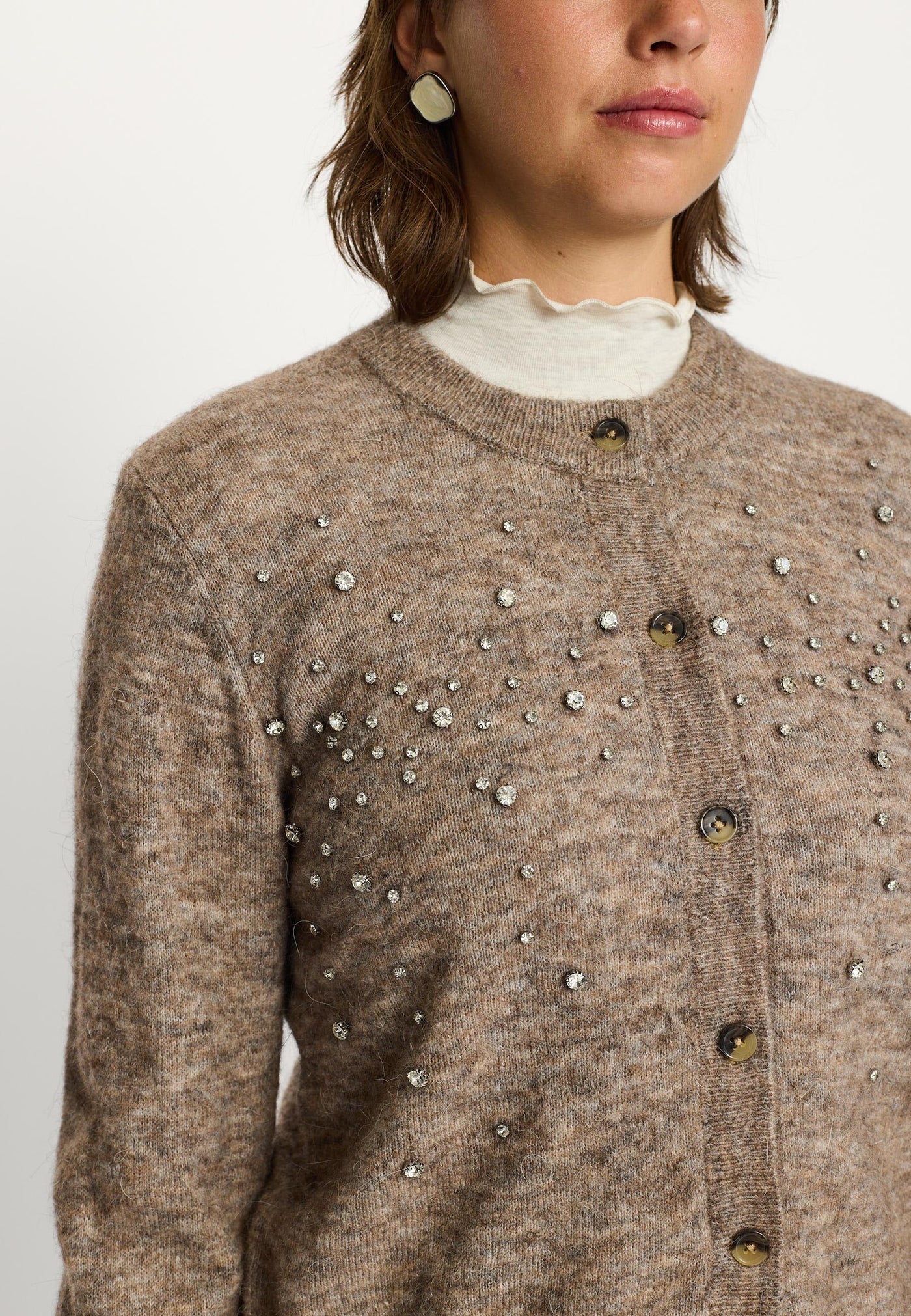 Soft Rebels SRAllison Jewel Cardigan Knit - RWS Knitwear 024 Falcon Melange