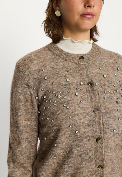 Soft Rebels SRAllison Jewel Cardigan Knit - RWS Knitwear 024 Falcon Melange