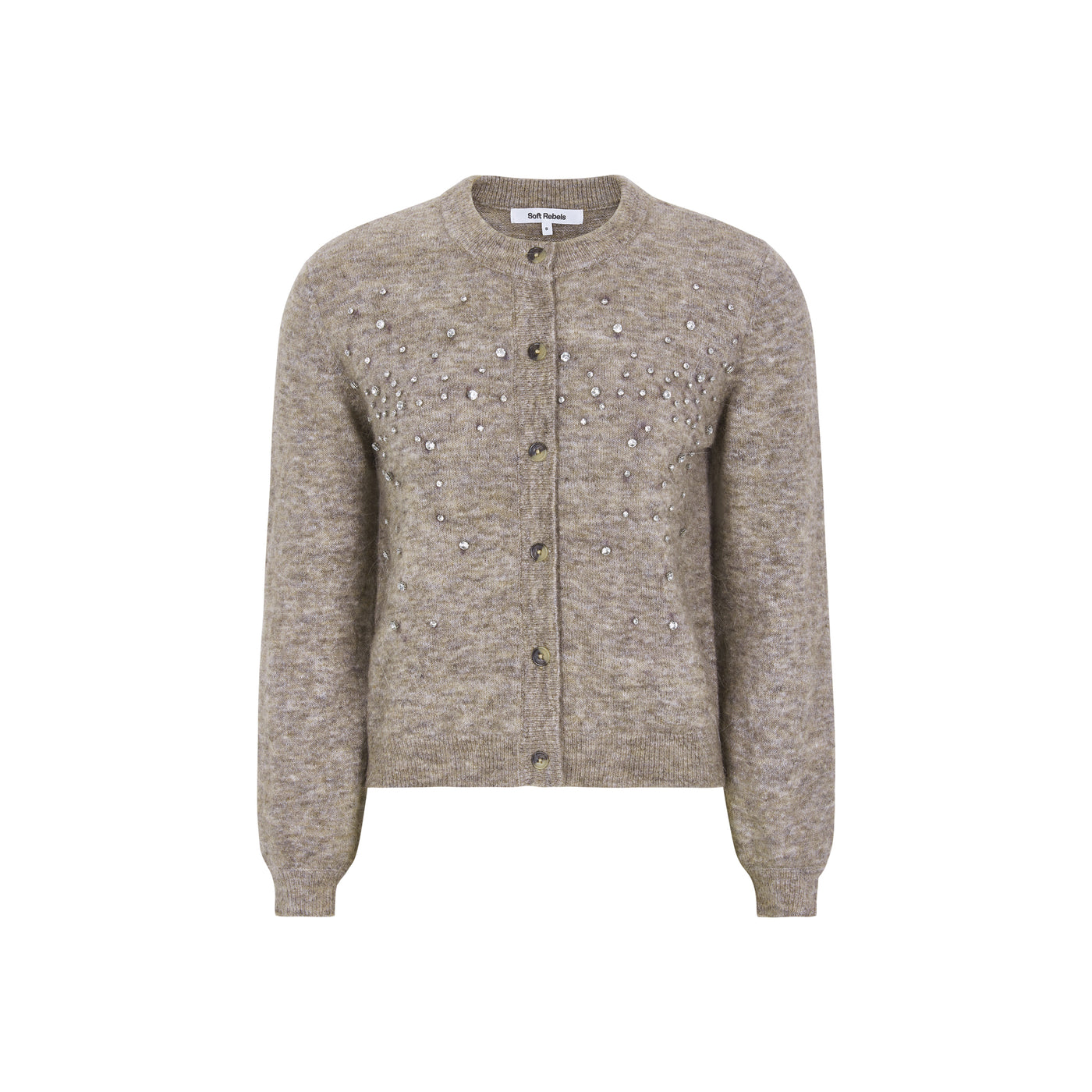 Soft Rebels SRAllison Jewel Cardigan Knit - RWS Knitwear 024 Falcon Melange