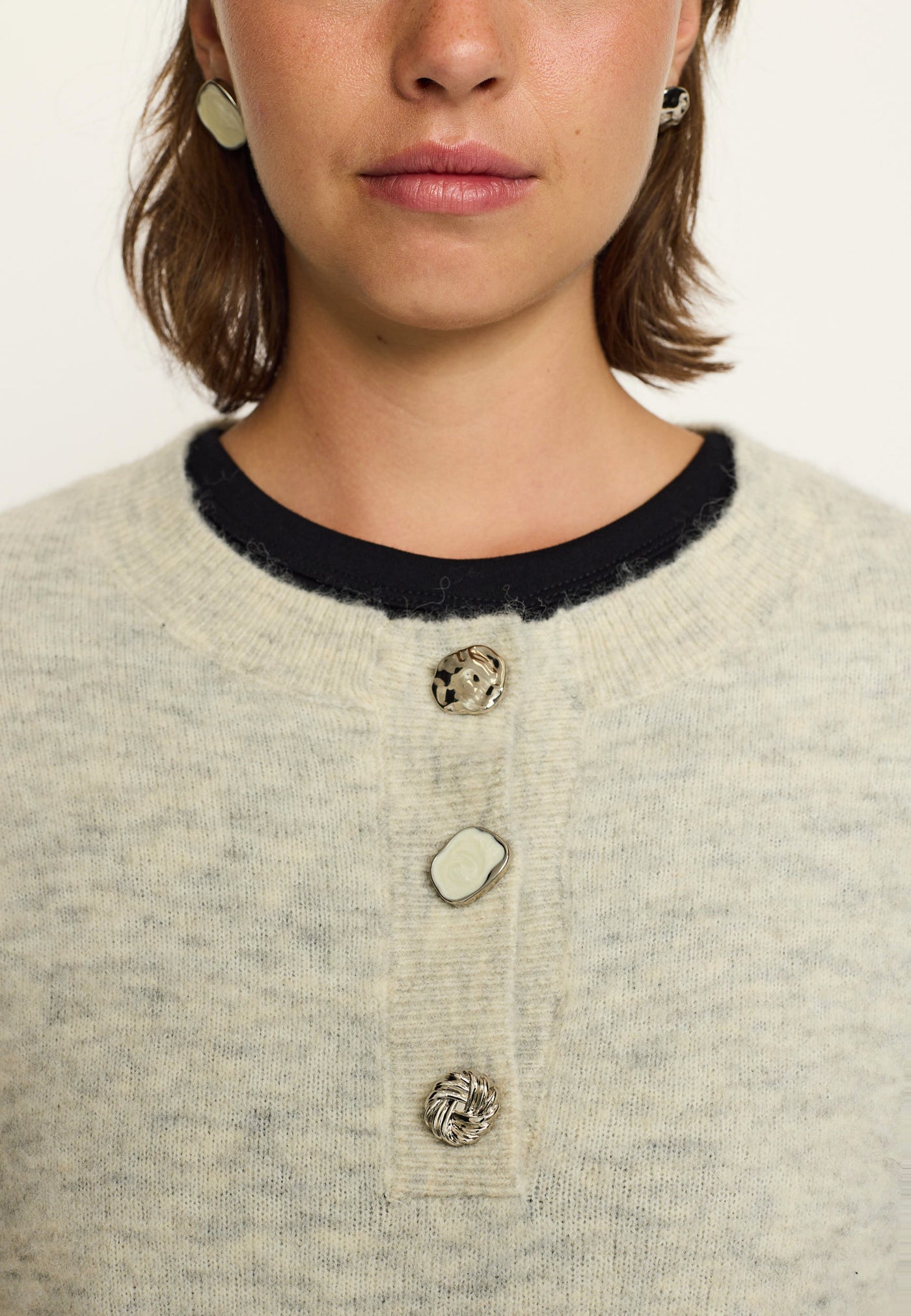 Soft Rebels SRAllison Jewel Knit -- RWS Knitwear 719 Pumice Stone mélange