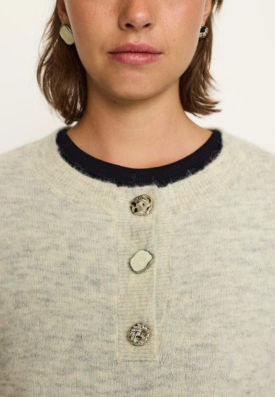 Soft Rebels SRAllison Jewel Knit -- RWS Knitwear 719 Pumice Stone mélange