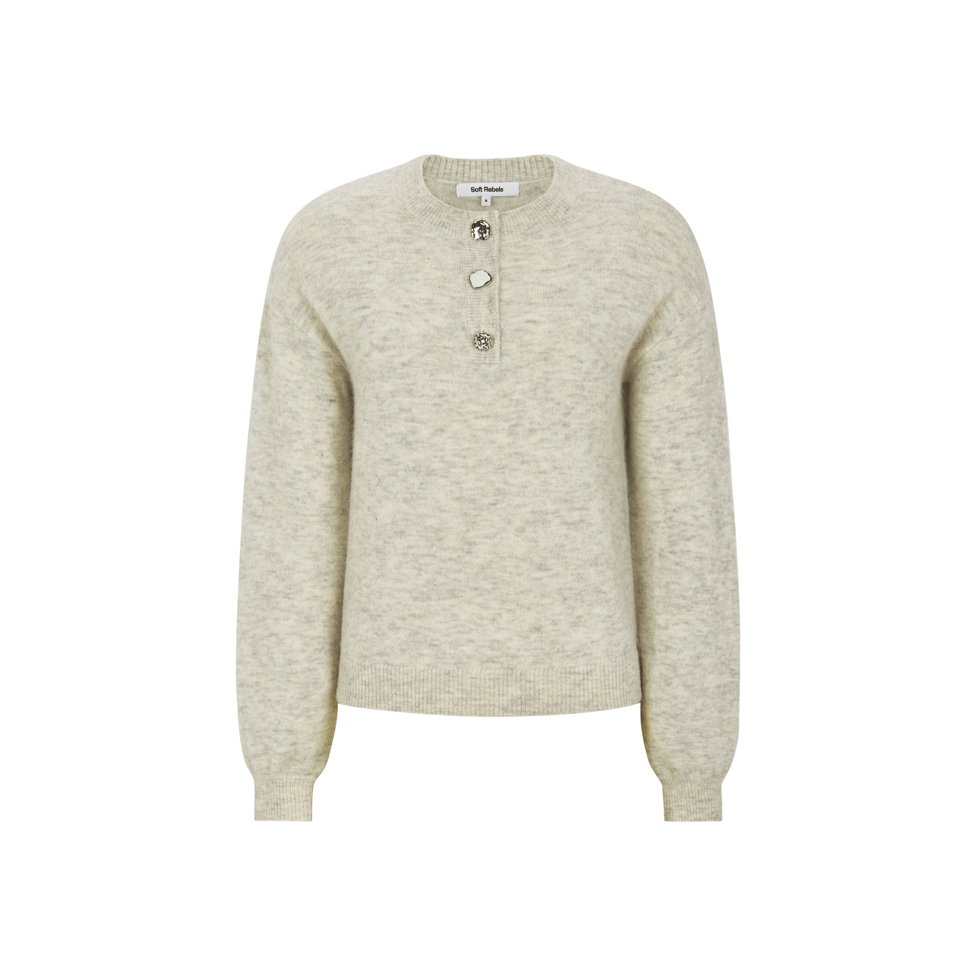 Soft Rebels SRAllison Jewel Knit -- RWS Knitwear 719 Pumice Stone mélange