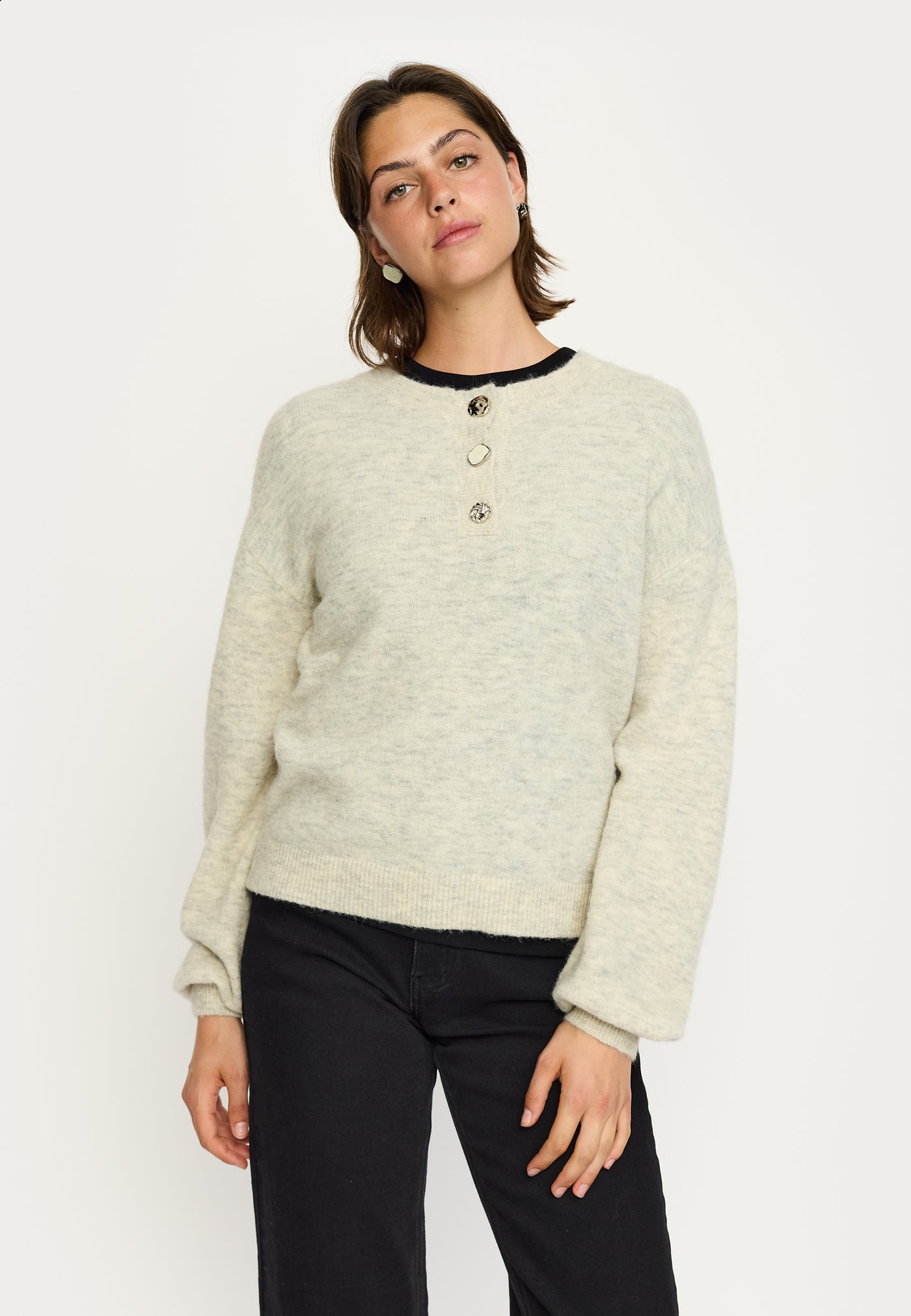 Soft Rebels SRAllison Jewel Knit -- RWS Knitwear 719 Pumice Stone mélange