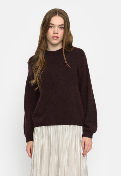 Soft Rebels SRAllison Knit Knitwear 175 Chocolate plum melange