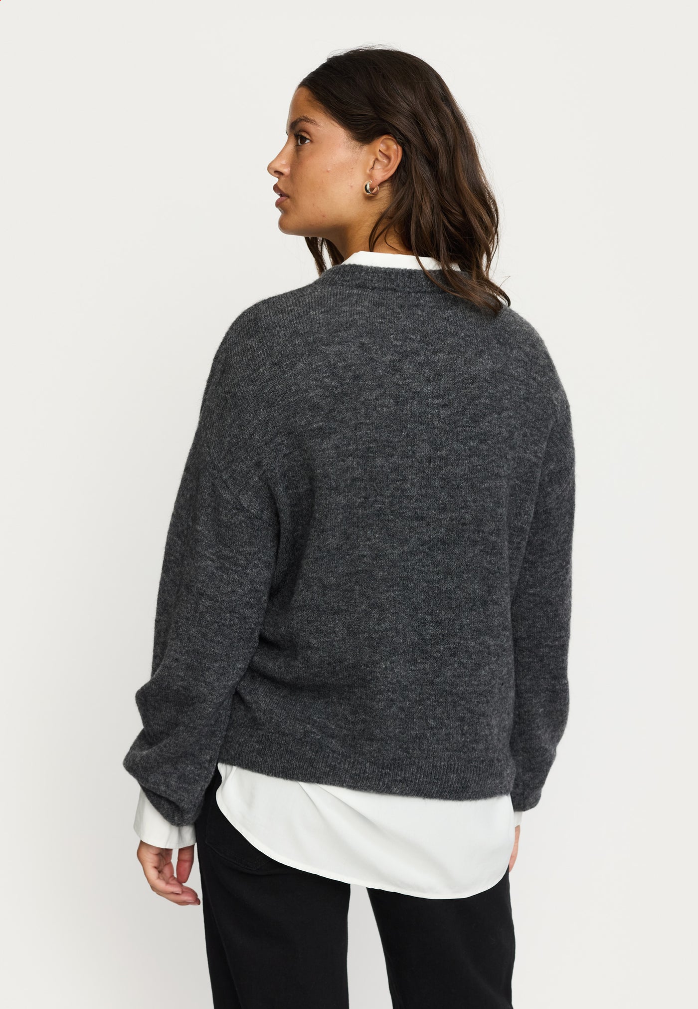 Soft Rebels SRAllison Knit - RWS Knitwear 279 Dark Grey Melange