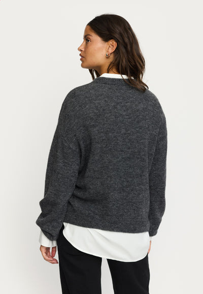 Soft Rebels SRAllison Knit - RWS Knitwear 279 Dark Grey Melange