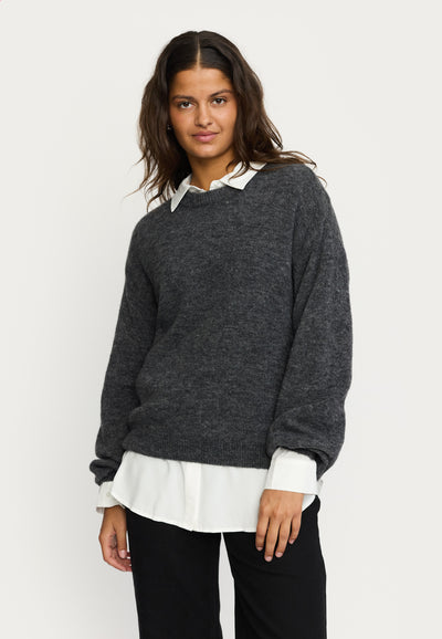Soft Rebels SRAllison Knit - RWS Knitwear 279 Dark Grey Melange