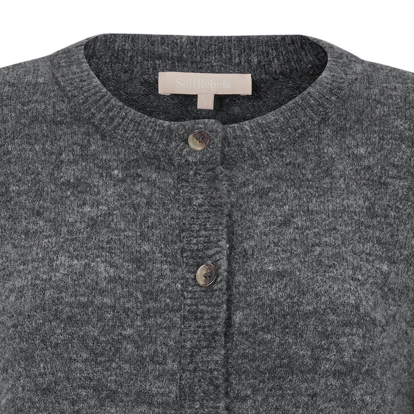 Soft Rebels SRAllison O-neck Cardigan Knit Knitwear 053 Medium Grey Melange