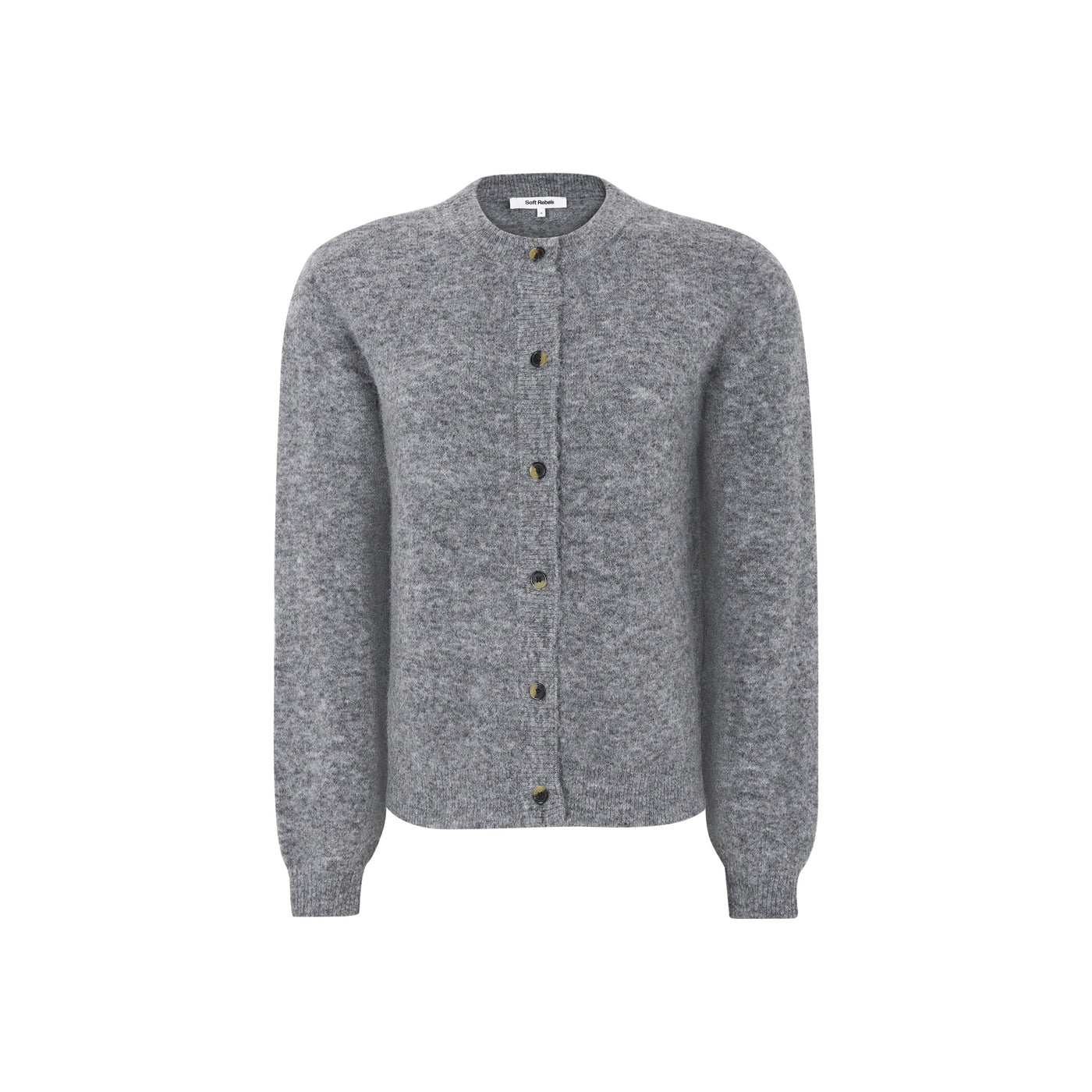 Soft Rebels SRAllison O-neck Cardigan Knit - RWS Knitwear 053 Medium Grey Melange
