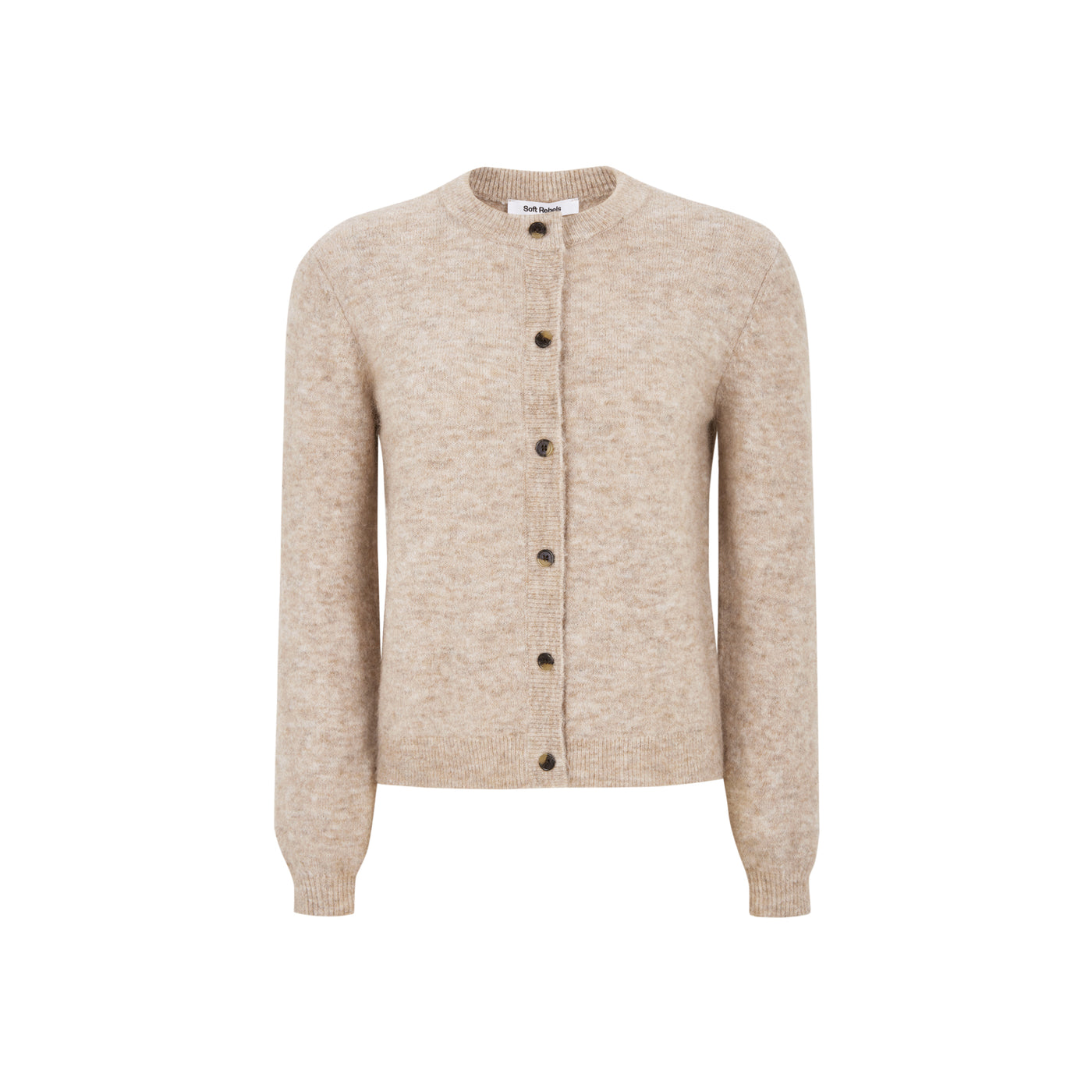 Soft Rebels SRAllison O-neck Cardigan Knit - RWS Knitwear 883 Smoke Gray Melange