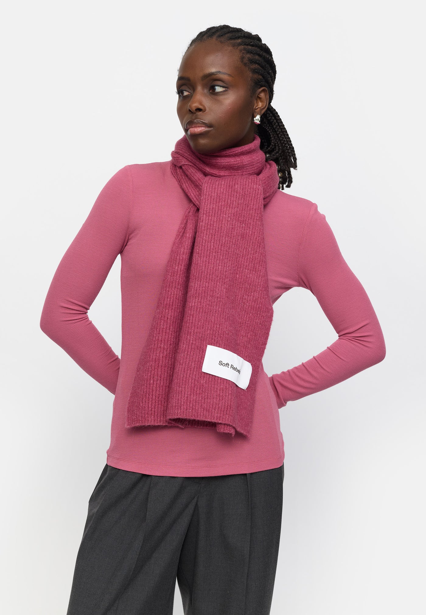 Soft Rebels SRAllison Scarf Accessories 286 Rose Wine Melange