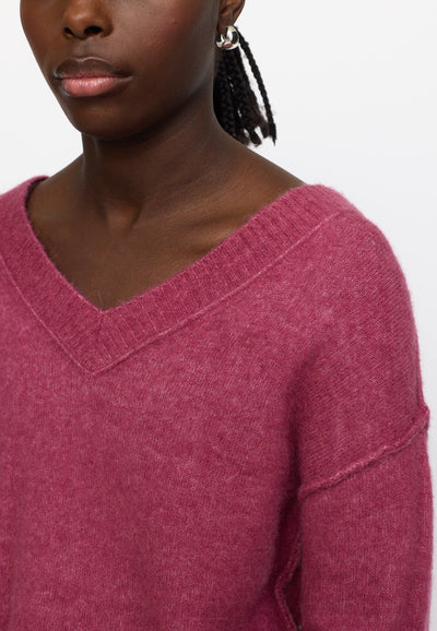 Soft Rebels SRAllison V-neck Knit Knitwear 286 Rose Wine Melange