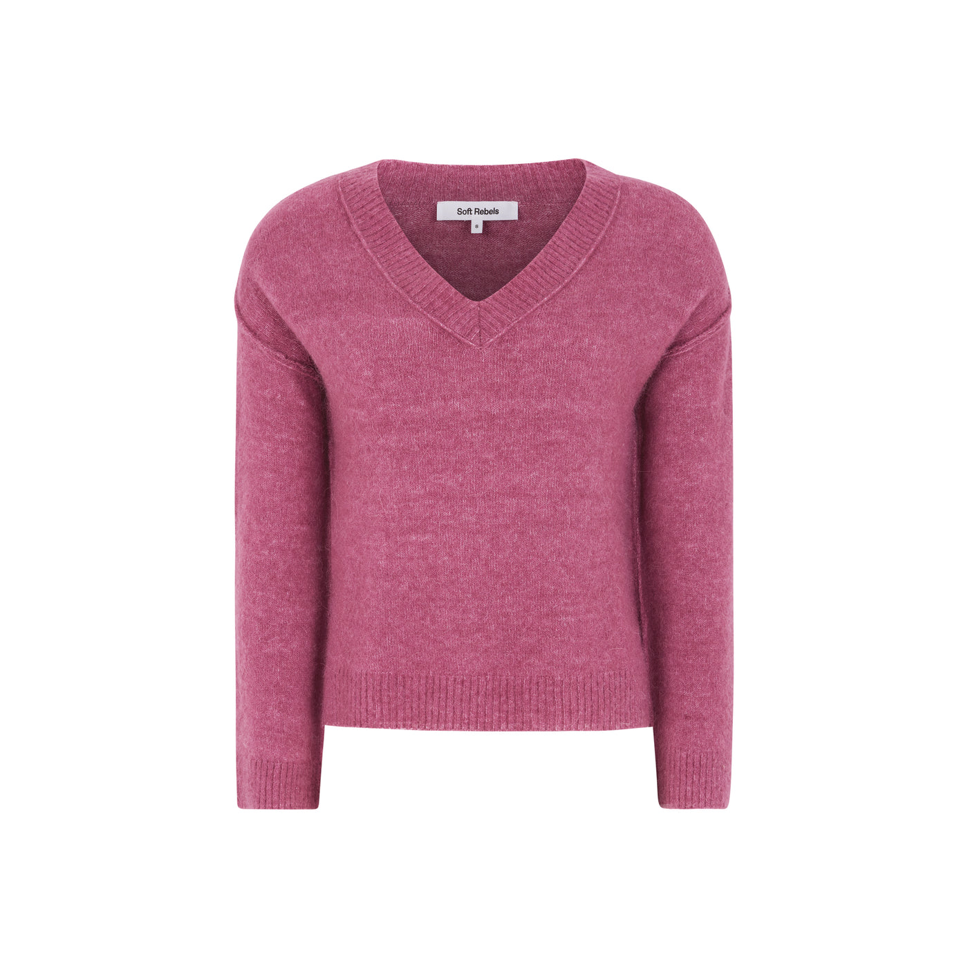 Soft Rebels SRAllison V-neck Knit Knitwear 286 Rose Wine Melange