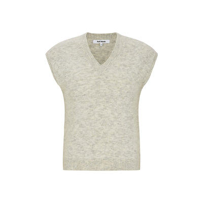 Soft Rebels SRAllison V-neck Vest Knit - RWS Vest 719 Pumice Stone mélange
