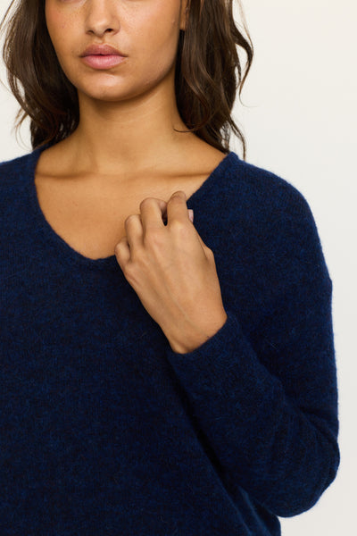 Soft Rebels SRAllison V Knit Knitwear 235 Total Eclipse