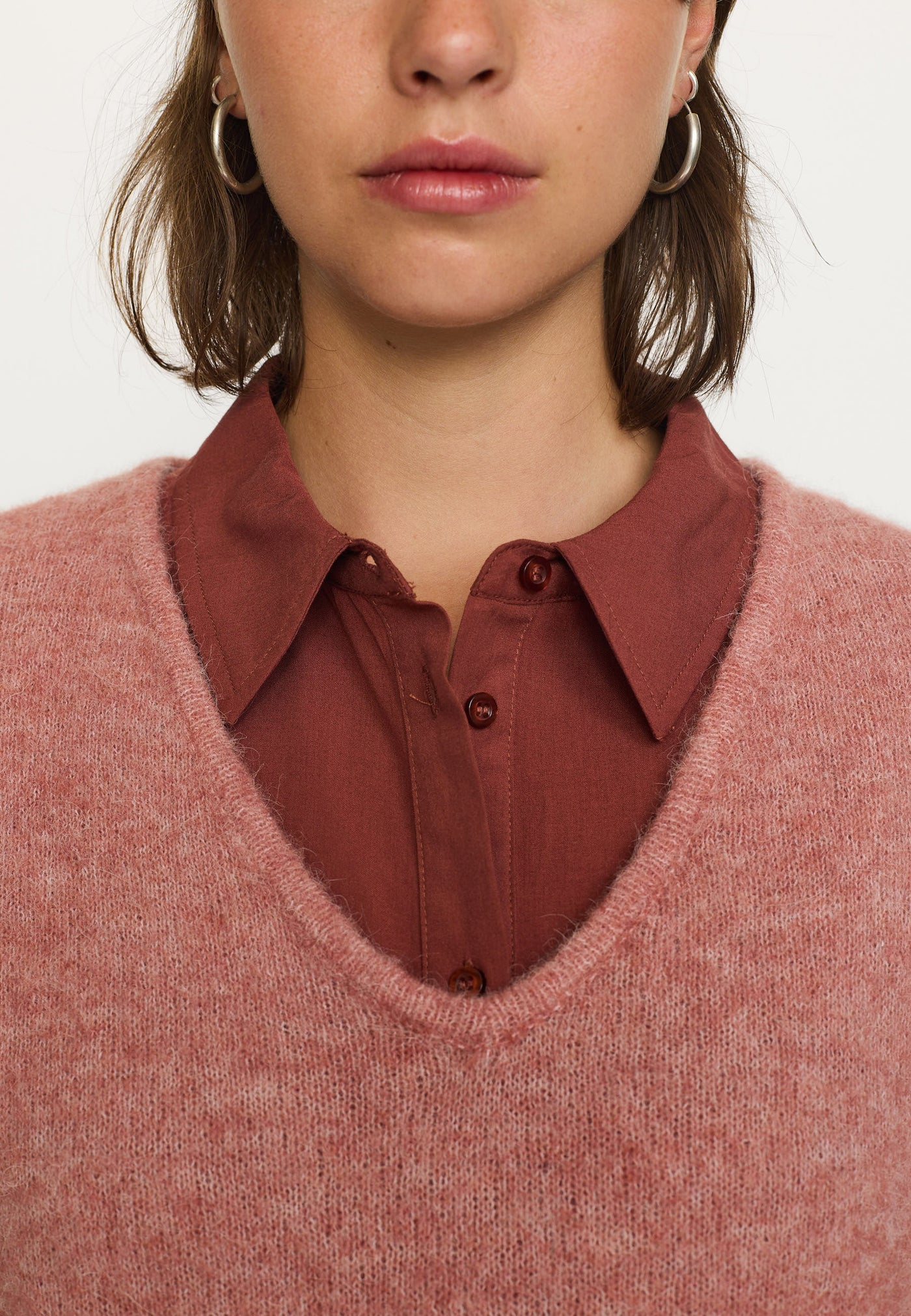 Soft Rebels SRAllison V Knit - RWS Knitwear 718 Rose Dawn Melange