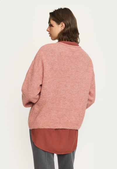Soft Rebels SRAllison V Knit - RWS Knitwear 718 Rose Dawn Melange