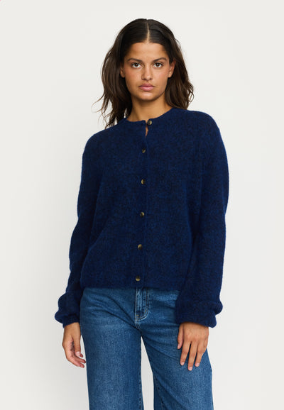 Soft Rebels SRAllison o-neck cardigan knit Knitwear 235 Total Eclipse