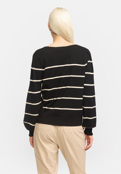 Soft Rebels SRAnalia Stripe Knit Knitwear 001 Black