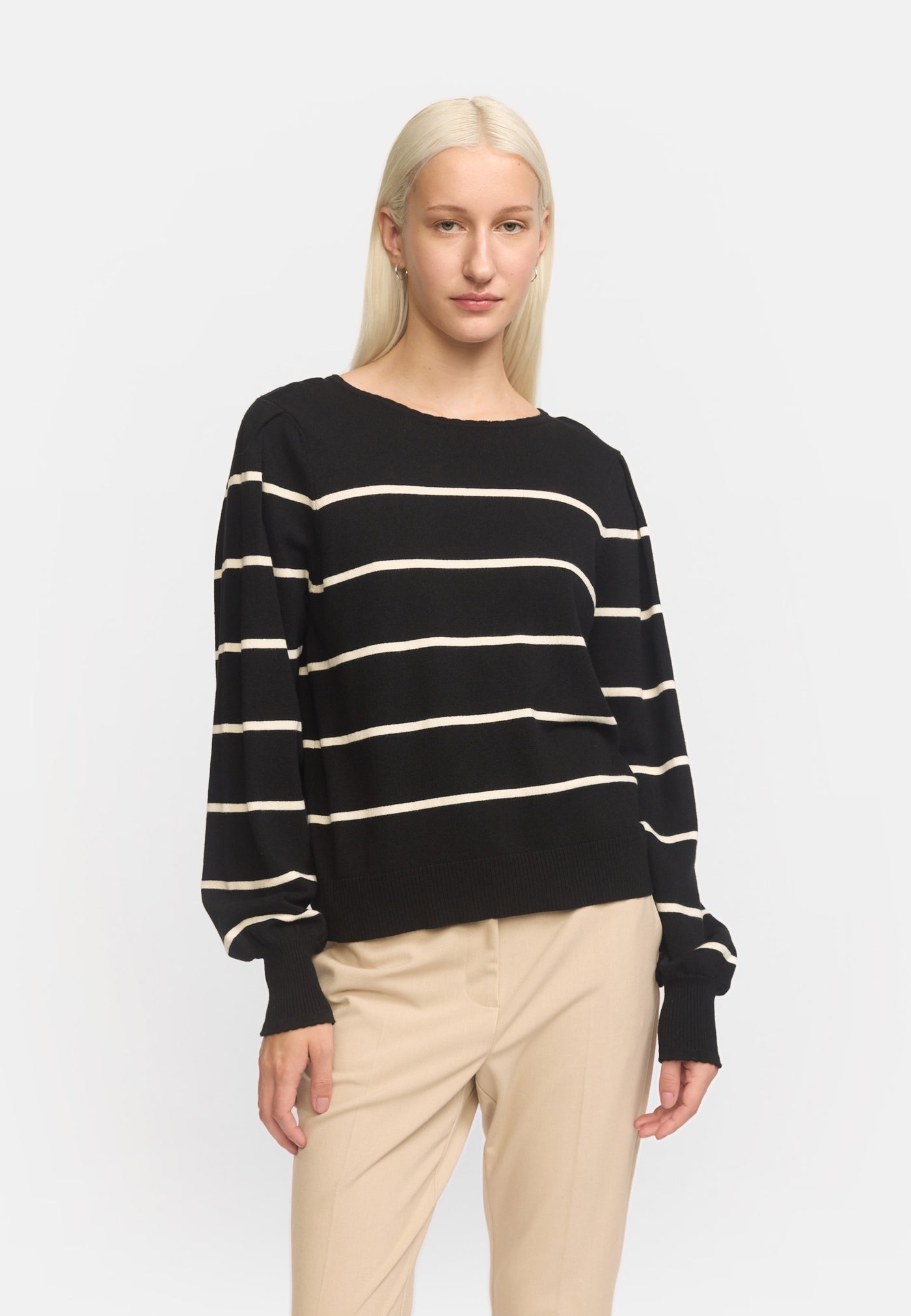 Soft Rebels SRAnalia Stripe Knit Knitwear 001 Black