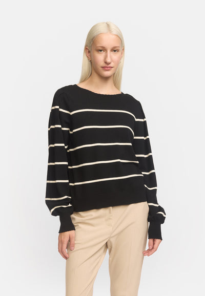 Soft Rebels SRAnalia Stripe Knit Knitwear 001 Black