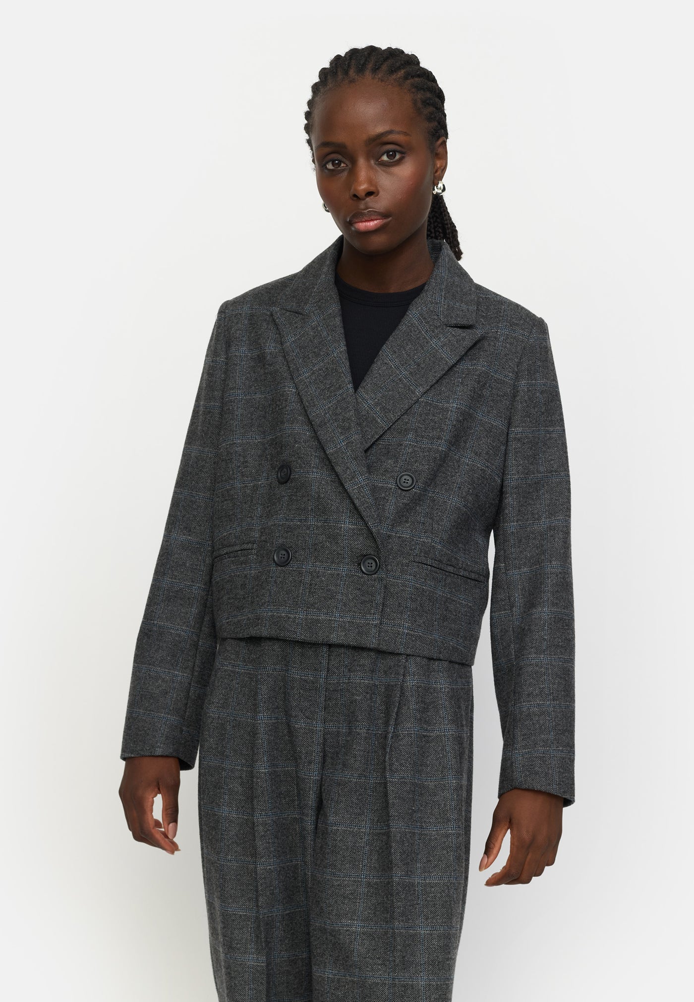 Soft Rebels SRAnnie Blazer Blazer 280 Checked Grey Melange