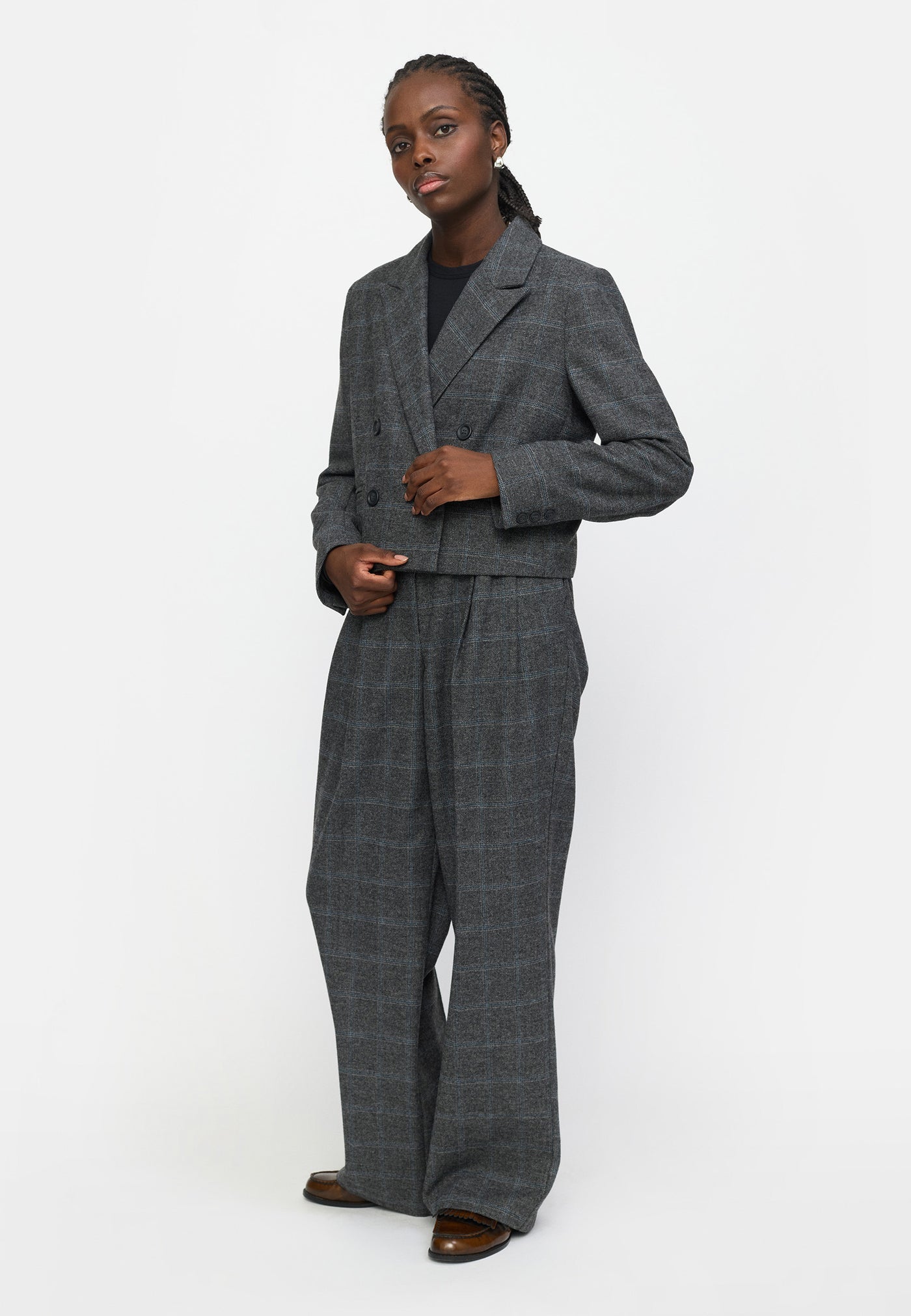 Soft Rebels SRAnnie Pant Pants 280 Checked Grey Melange