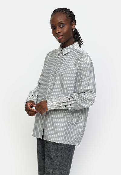 Soft Rebels SRBibi Shirt Striped Shirts & Blouse 278 Grey yd Stripe