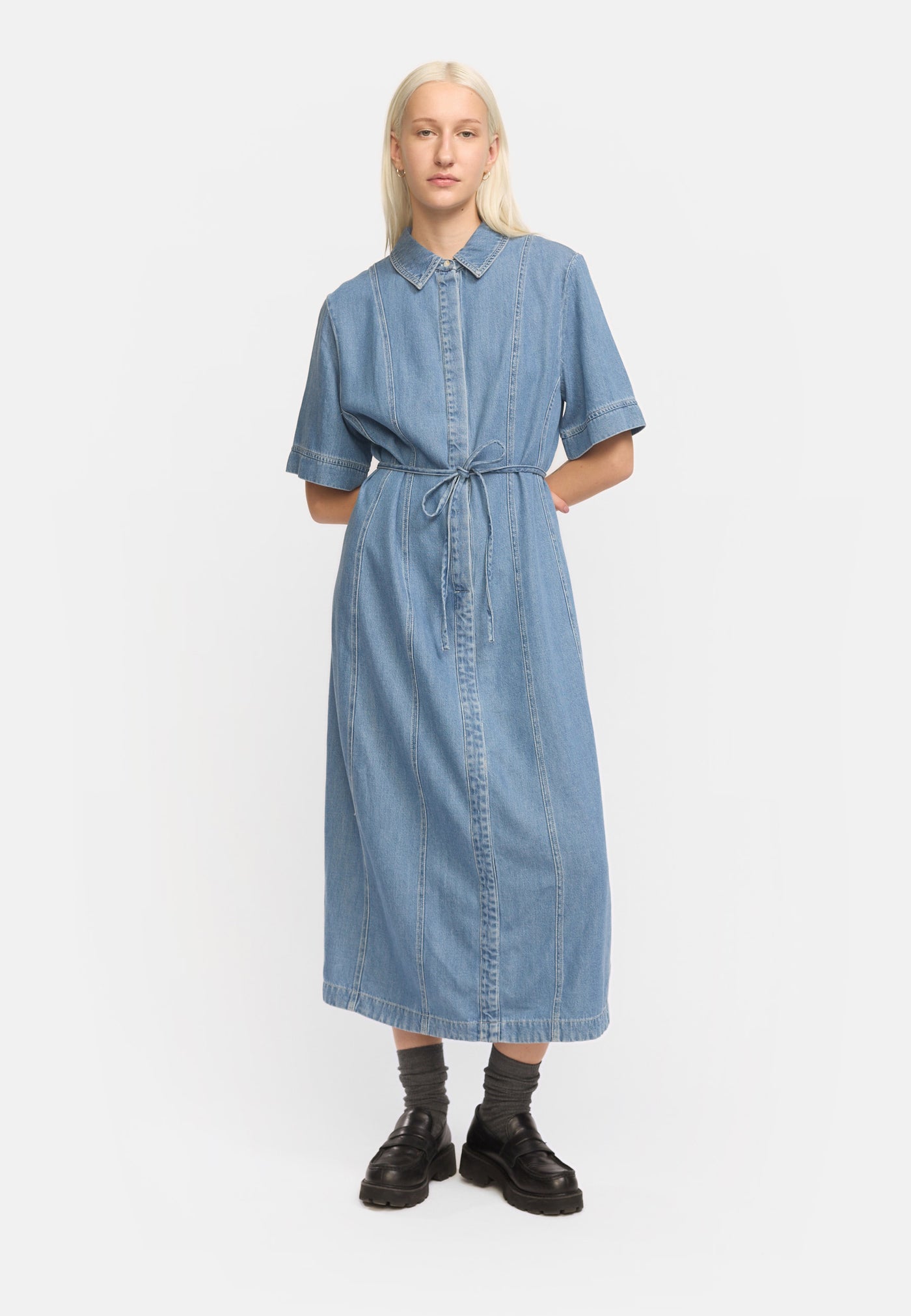 Soft Rebels SRChristy Midi Dress Dresses & jumpsuits 789 Greyish Light Blue