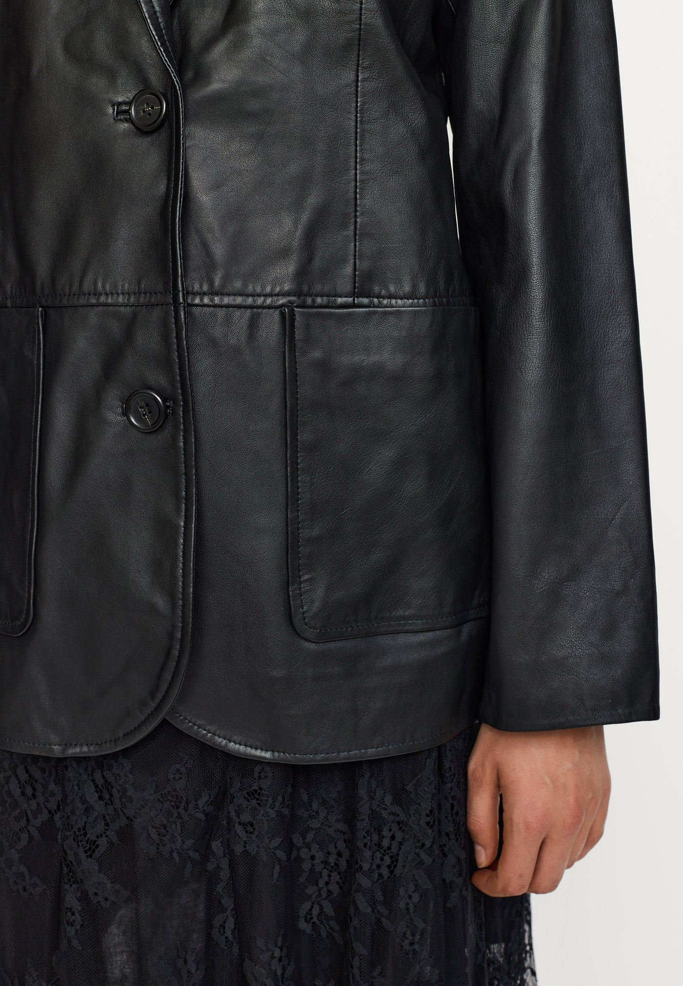 Soft Rebels SRDella Leather Blazer Leather 001 Black