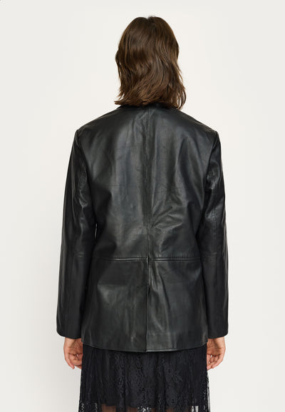 Soft Rebels SRDella Leather Blazer Leather 001 Black