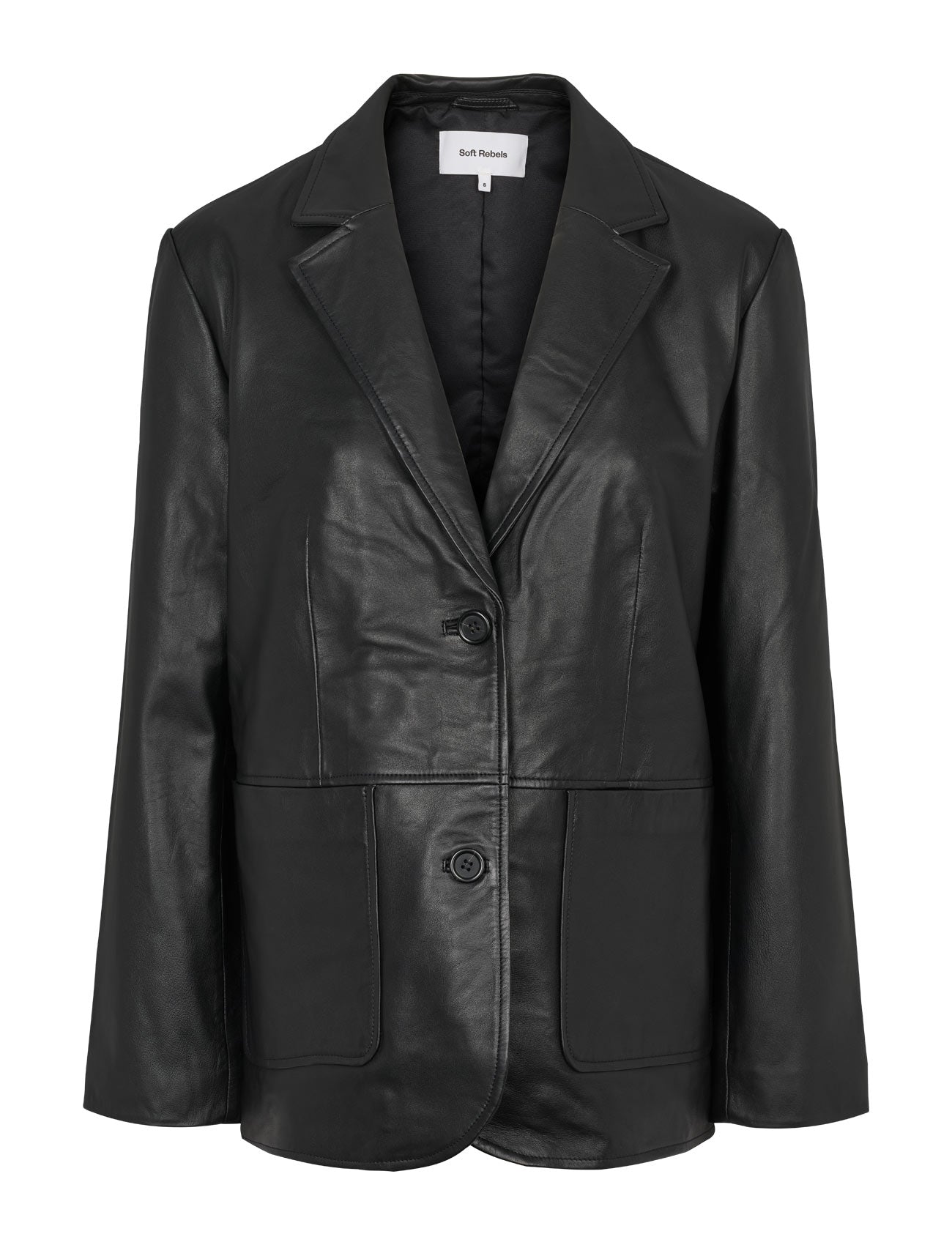 Soft Rebels SRDella Leather Blazer Leather 001 Black