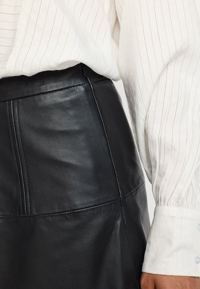 Soft Rebels SRDella Leather Skirt Leather 001 Black