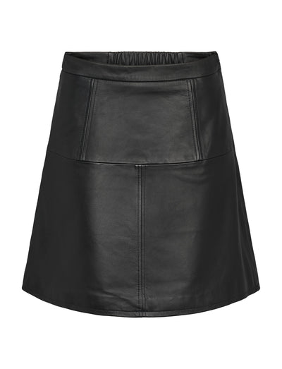Soft Rebels SRDella Leather Skirt Leather 001 Black