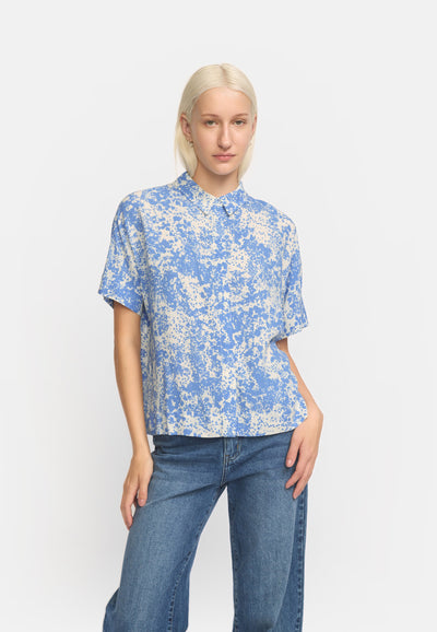 Soft Rebels SREleanor Freedom SS Printed Shirt Shirts & Blouse 302 Microscope Print Ultramarine