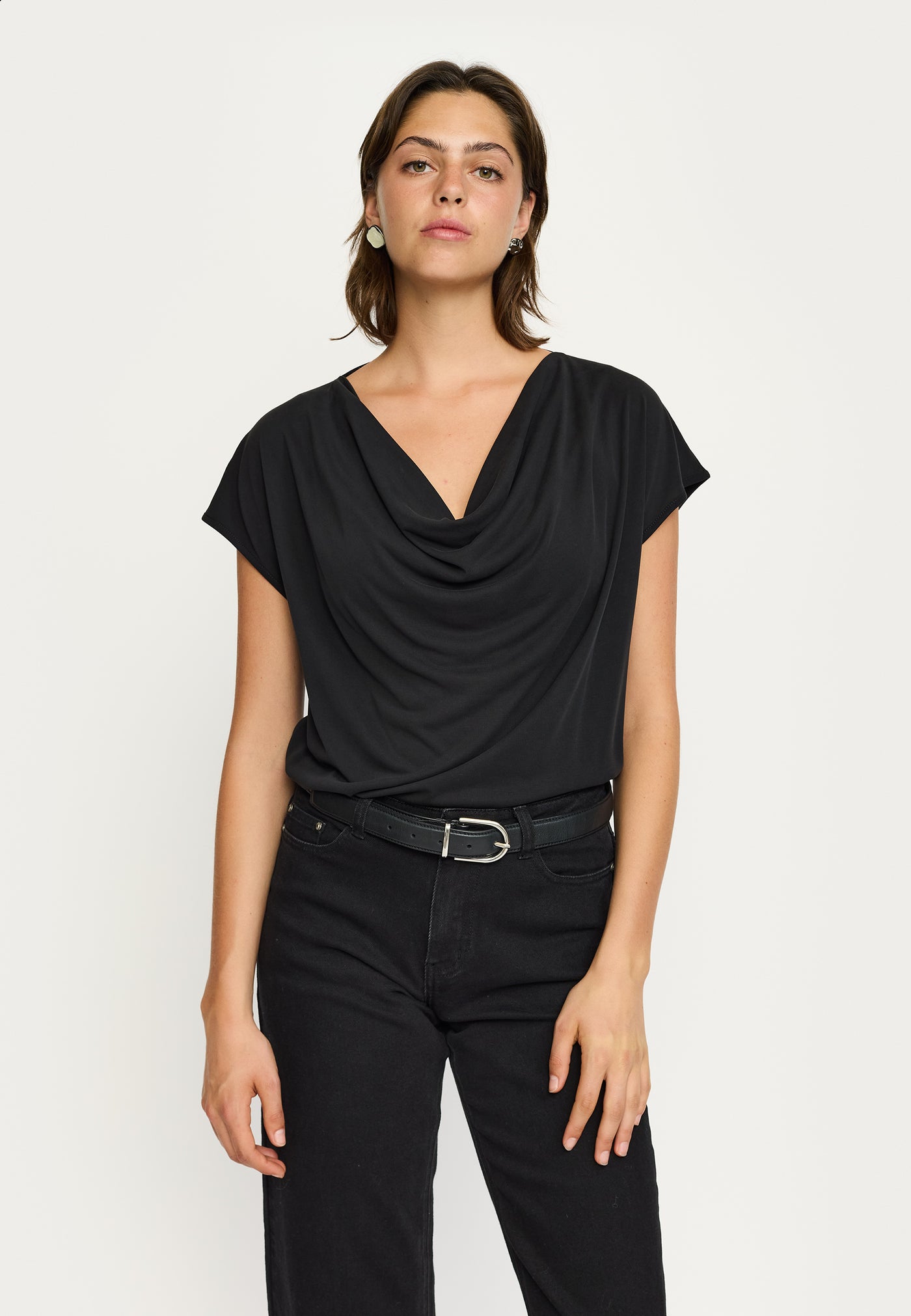 Soft Rebels SRElla Draped Top Tops & t-shirts 001 Black